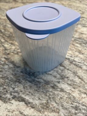 🇺🇸$5🇺🇸 Tupperware Pale Blue Lid Plastic Food Storage Container 1L/ 4 1/3 cup GUC